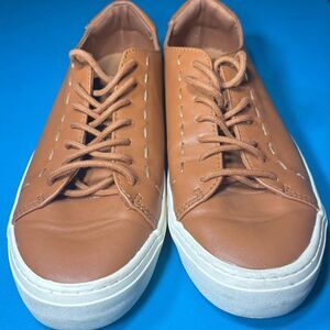 Universal Thread Men’s Size 8 Caramel Brown Vegan Faux Leather Lace-up Sneakers
